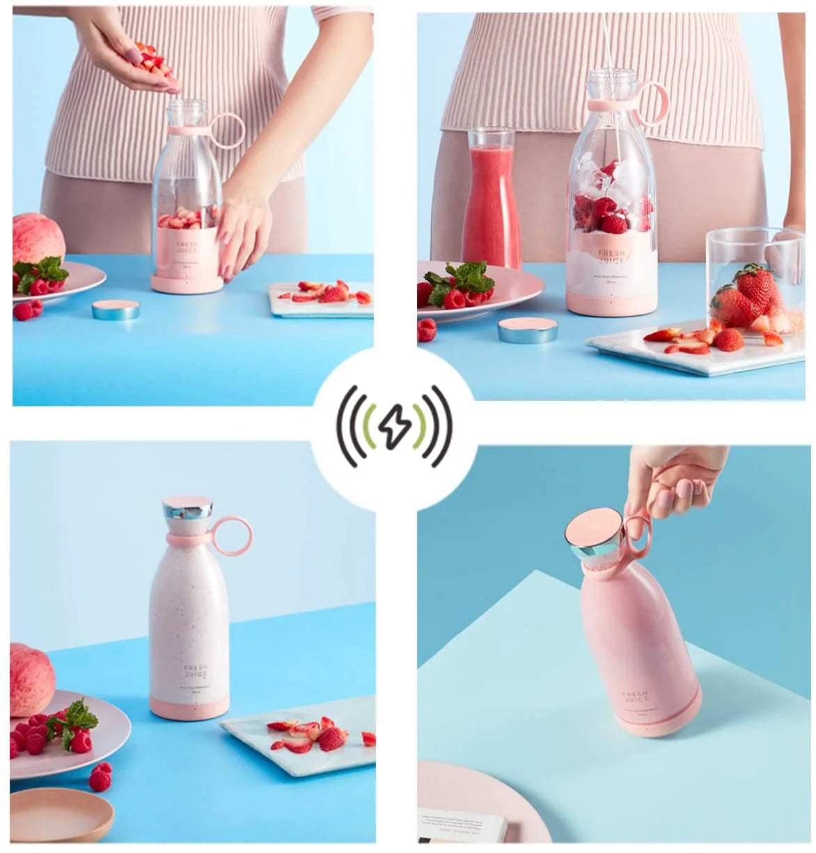 Portable (Bottle,Blender) Electric Fresh Juice Extractors Wireless 