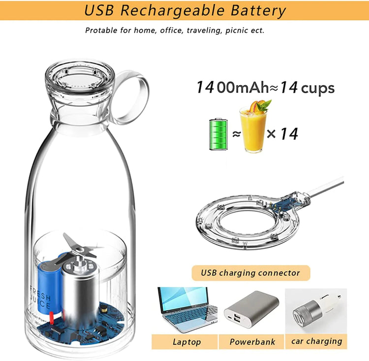 Portable (Bottle,Blender) Electric Fresh Juice Extractors Wireless 