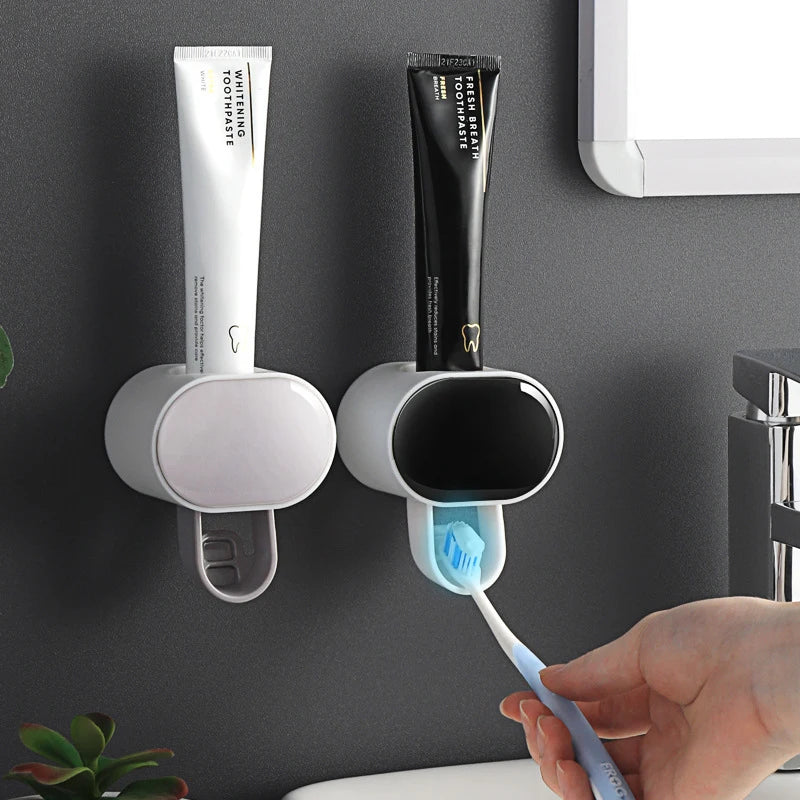 Automatic Toothpaste Dispenser, Toothbrush Holder