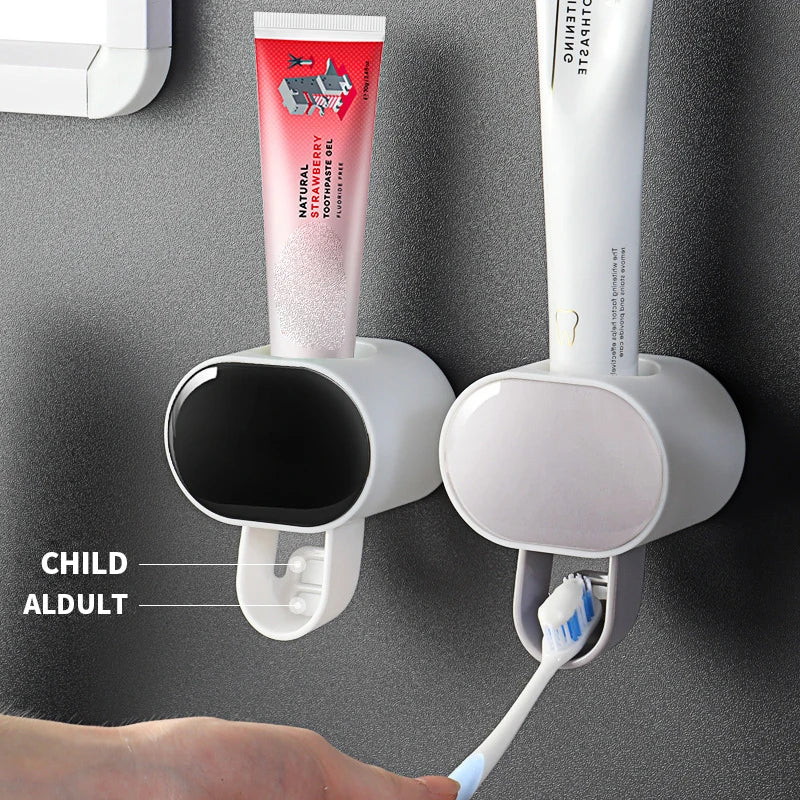 Automatic Toothpaste Dispenser, Toothbrush Holder