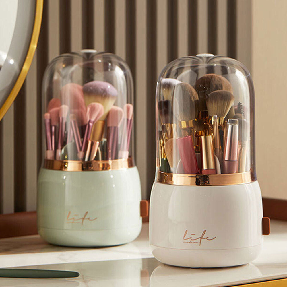 Makeup Brush Holder Dustproof 360 Rotation Makeup