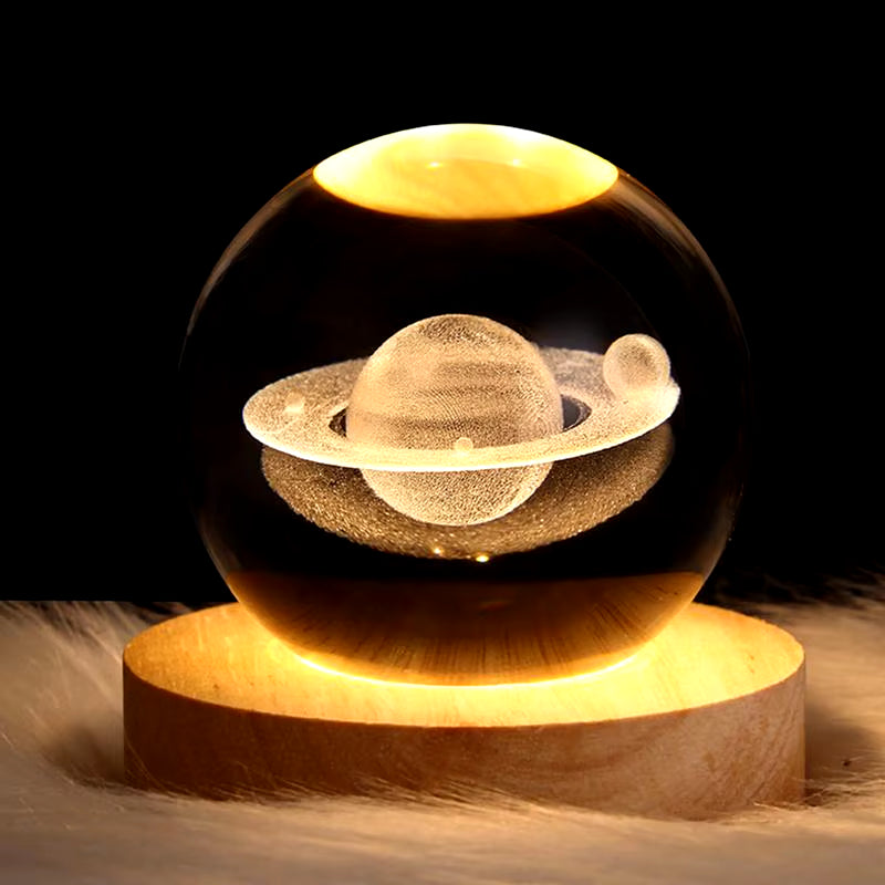 Crystal Ball Night Light 3D Moon Solar System 