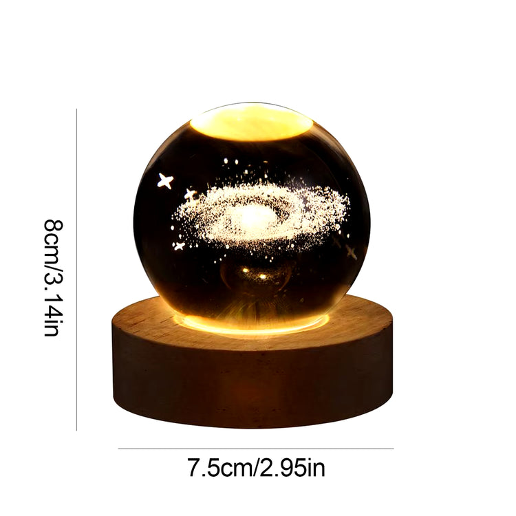 Crystal Ball Night Light 3D Moon Solar System 